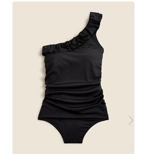 Matte Ruffle one shoulder one piece